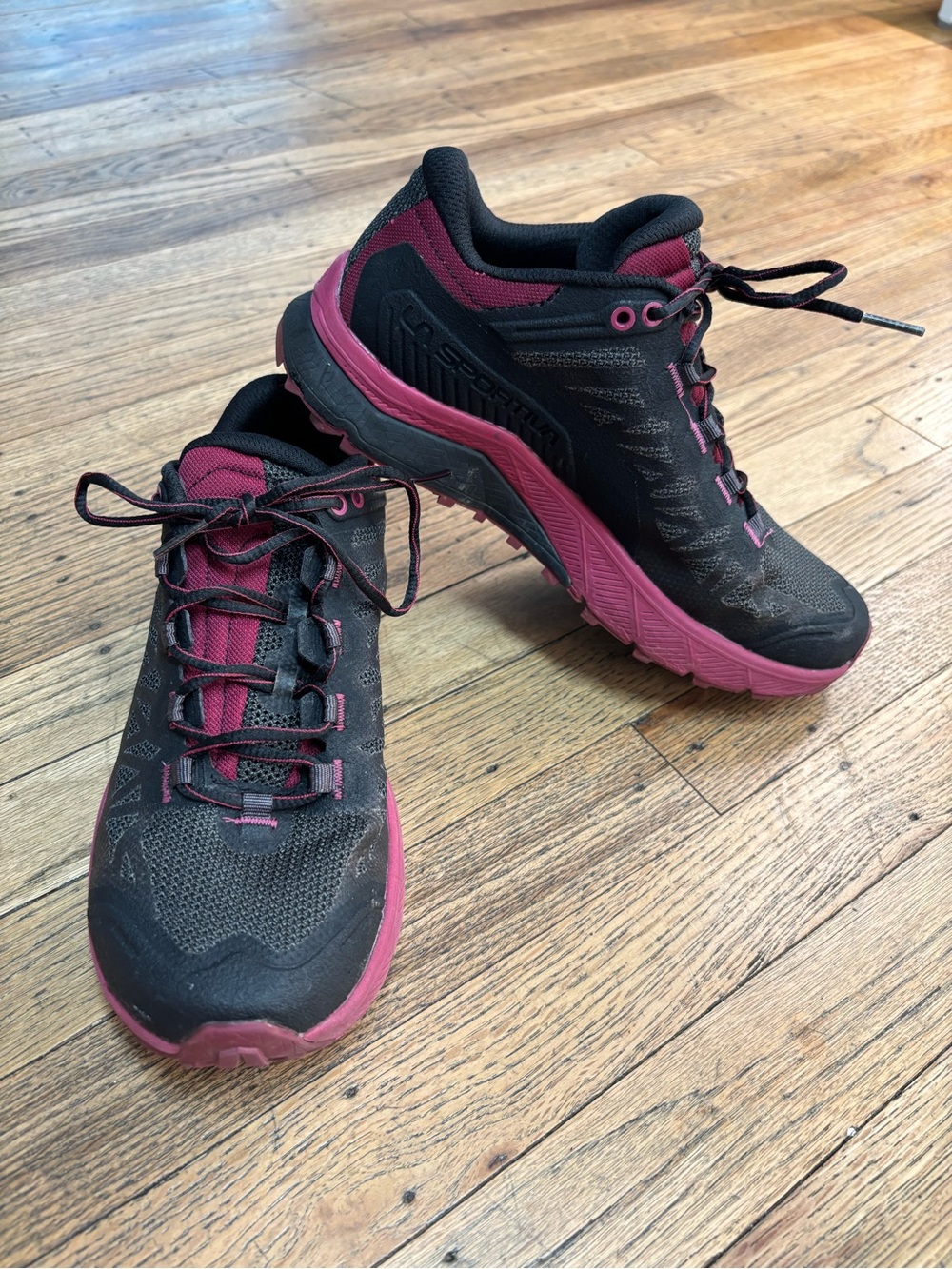La Sportiva Women's Karacal Black and Pink Trail Running Shoes